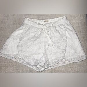 Hollister White Lace Overlay Drawstring Shorts XS Boho Festival Coquette